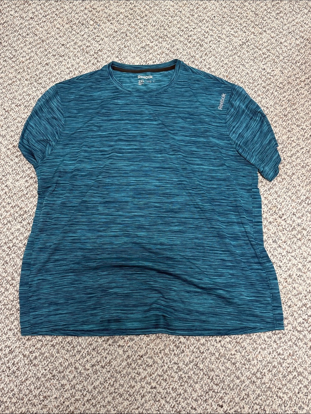 Reebok Men's Teal Space-Dye Short Sleeve Performance Tee